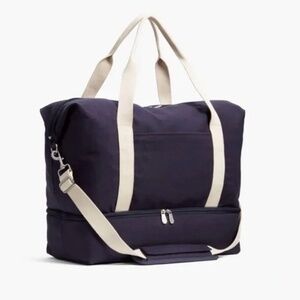 Lo & Sons Catalina Deluxe Weekender Bag – Deep Navy – Organic Canvas – NWOT